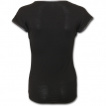 T-shirt femme noir gothique  manches courtes rivetes 