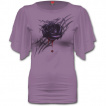 T-shirt femme pourpre à rose sanglante et symbole tribal