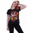 T-shirt femme  rockeuse style calavera avec guitare