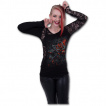 T-shirt femme à rose incandescente - manche longue à dentelle