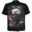 T-shirt gothique homme avec Aigle et drapeau Rebelle
