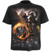 T-shirt gothique homme avec moto  roues de feu