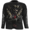 T-shirt gothique homme  manches longues avec bandit Steam Punk et crane  rouages