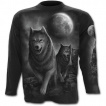 T-shirt gothique homme  manches longues avec meute de loups et pleine lune