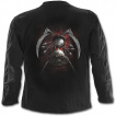 T-shirt gothique homme à manches longues à doigt de la mort avec faux et sablier