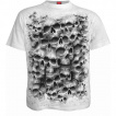 T-shirt gothique homme  mur de crane TWISTED SKULLS - Blanc