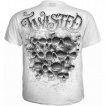 T-shirt gothique homme  mur de crane TWISTED SKULLS - Blanc