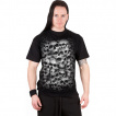 T-shirt gothique homme  mur de cranes TWISTED SKULLS - Noir