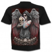 T-shirt gothique homme noir avec ange de ma mort masquée et tatouée