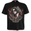 T-shirt gothique homme noir avec ange de ma mort masque et tatoue