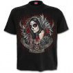 T-shirt gothique homme noir avec ange de ma mort masquée et tatouée