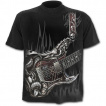 T-shirt gothique noir pour enfant   guitare avec dragon et cranes