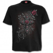 T-shirt homme avec jeune femme religieuse, rose et crucifix