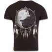 T-shirt homme avec loups et attrape rve inspiration Yin et Yang (coupe moderne)