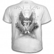 T-shirt homme blanc avec femme ange enchaine et pentagramme