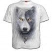 T-shirt homme blanc avec loups et attrape rêve inspiration Yin et Yang