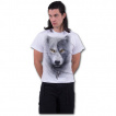 T-shirt homme blanc avec loups et attrape rêve inspiration Yin et Yang
