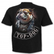 T-shirt homme  chien bulldog sur sa moto