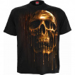 T-shirt homme à crane et croix d'or fondus