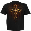 T-shirt homme à crane et croix d'or fondus