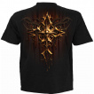 T-shirt homme  crane et croix d'or fondus