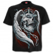 T-shirt homme  crane grav ail travers d'une chaine et d'une pe