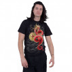 T-shirt homme à dragon asiatique tenant la lune