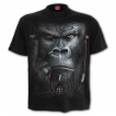 T-shirt homme à gorille tatoué tribal écoutant de la musique