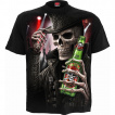 T-shirt homme goth-rock  squelette tenant une bire