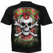 T-shirt homme goth-rock à squelette tenant une bière