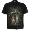 T-shirt homme gothique à ange noir, crane et rose desséchée