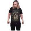 T-shirt homme gothique à ange noir, crane et rose desséchée