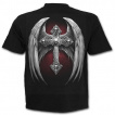T-shirt homme gothique avec ange tatoué prisonnier et croix macabre ailée