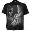 T-shirt homme gothique avec ange tatoué prisonnier et croix macabre ailée