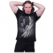 T-shirt homme gothique avec ange tatoué prisonnier et croix macabre ailée