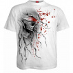 T-shirt homme gothique blanc à crane avec bâillon ensanglanté