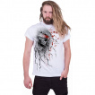 T-shirt homme gothique blanc  crane avec billon ensanglant