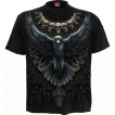 T-shirt homme gothique à corbeau ailes déployées et cranes