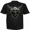 T-shirt homme gothique à corbeau ailes déployées et cranes