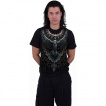 T-shirt homme gothique à corbeau ailes déployées et cranes