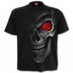 T-shirt homme gothique Crane à oeil rouge avec sinistre pupille en crusifix
