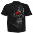T-shirt homme gothique Crane à oeil rouge avec sinistre pupille en crusifix