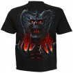 T-shirt homme gothique  dmon de feu et d'os noirs