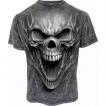 T-shirt homme gothique gris acide  crane spectral 