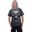 T-shirt homme gothique gris acide  crane spectral 