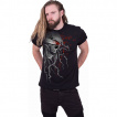 T-shirt homme gothique noir  crane avec billon ensanglant