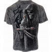 T-shirt homme gris dlav avec squelette chercheur d'mes