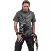 T-shirt homme gris  nue de chauve-souris formant un crane