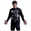 T-shirt homme manches longues à chat biker sur sa moto