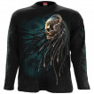 T-shirt homme manches longues � crane avec dreadlocks et casque audio